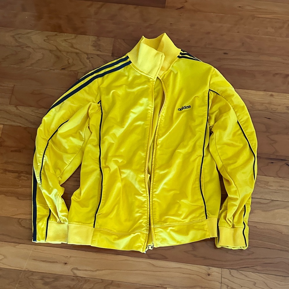 Adidas Vibrant Yellow Jacket with Black Accents